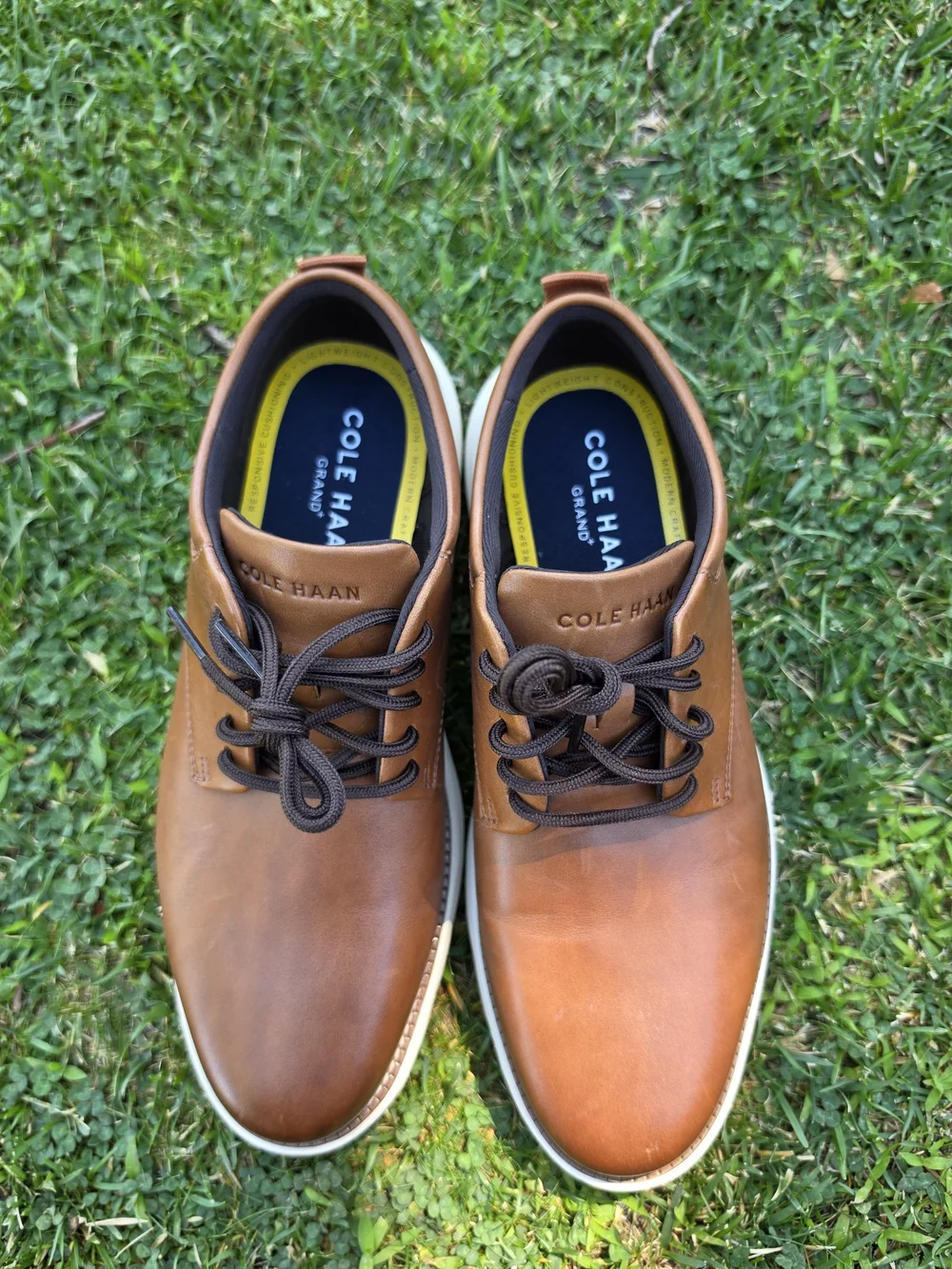 New - Cole Haan Men's Tan Leather Derby with White Sole
